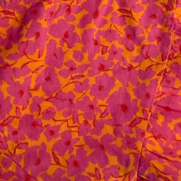 Universal Thread Women’s Pink Orange Floral Flutter Sleeve Mini Skater Dress XL​ - Picture 6 of 12
